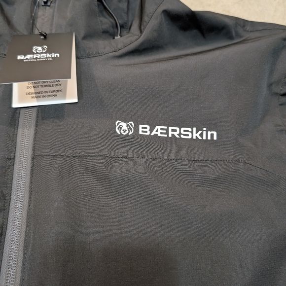 NWT Baerskin Tactical Mens L Rain Jacket Black Full Zip Hooded - Picture 2 of 9